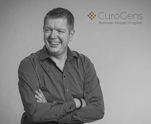 Jesper Kehlet, CEO of CuroGens, laughing in a professional portrait